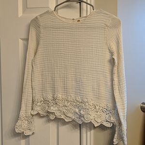 White lace Zara long sleeve shirt